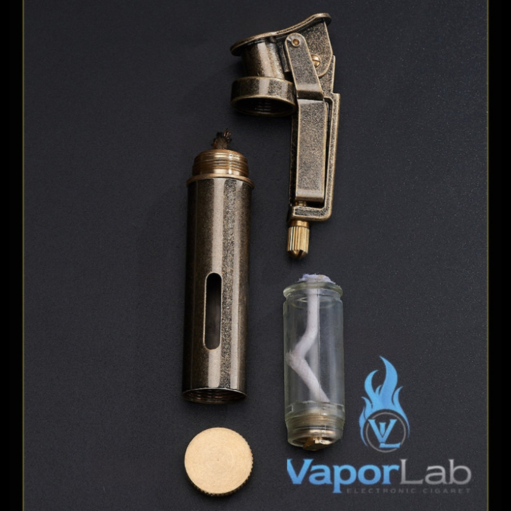 korek api classic pakai sumbu minyak retro vintage brass oil kerosene lighter yubang 2835 with gift box dan kaca indikator transparant
