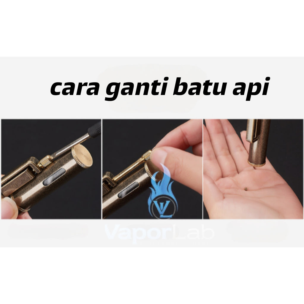 korek api classic pakai sumbu minyak retro vintage brass oil kerosene lighter yubang 2835 with gift box dan kaca indikator transparant