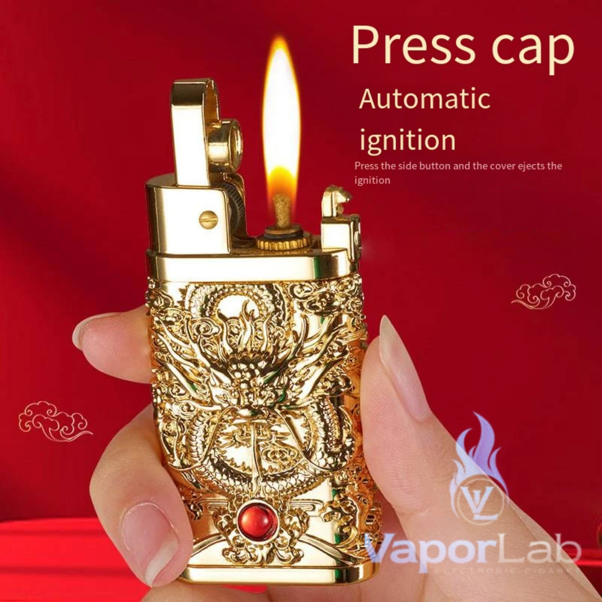 korek api classic pakai sumbu kapas isi minyak motif ukiran naga timbul retro vintage dragon oil lighter yubang with giftbox