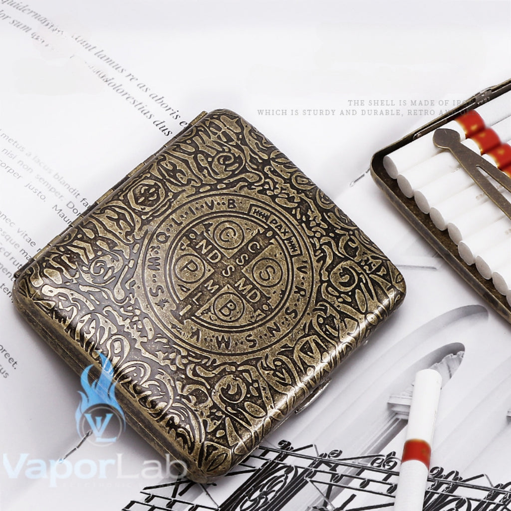kotak box GUIPAI tempat simpan penyimpanan rokok vintage classic besi copper metal cigarette case large capacity
