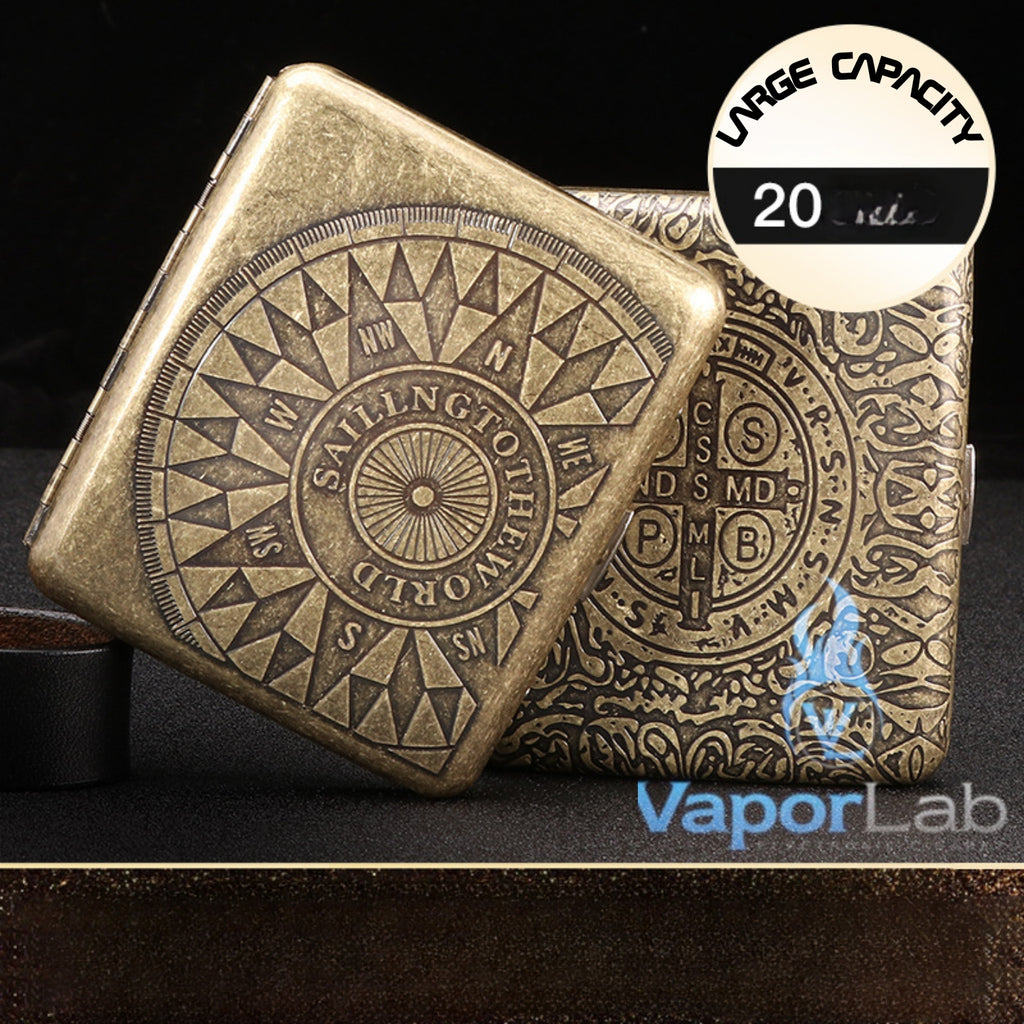 kotak box GUIPAI tempat simpan penyimpanan rokok vintage classic besi copper metal cigarette case large capacity