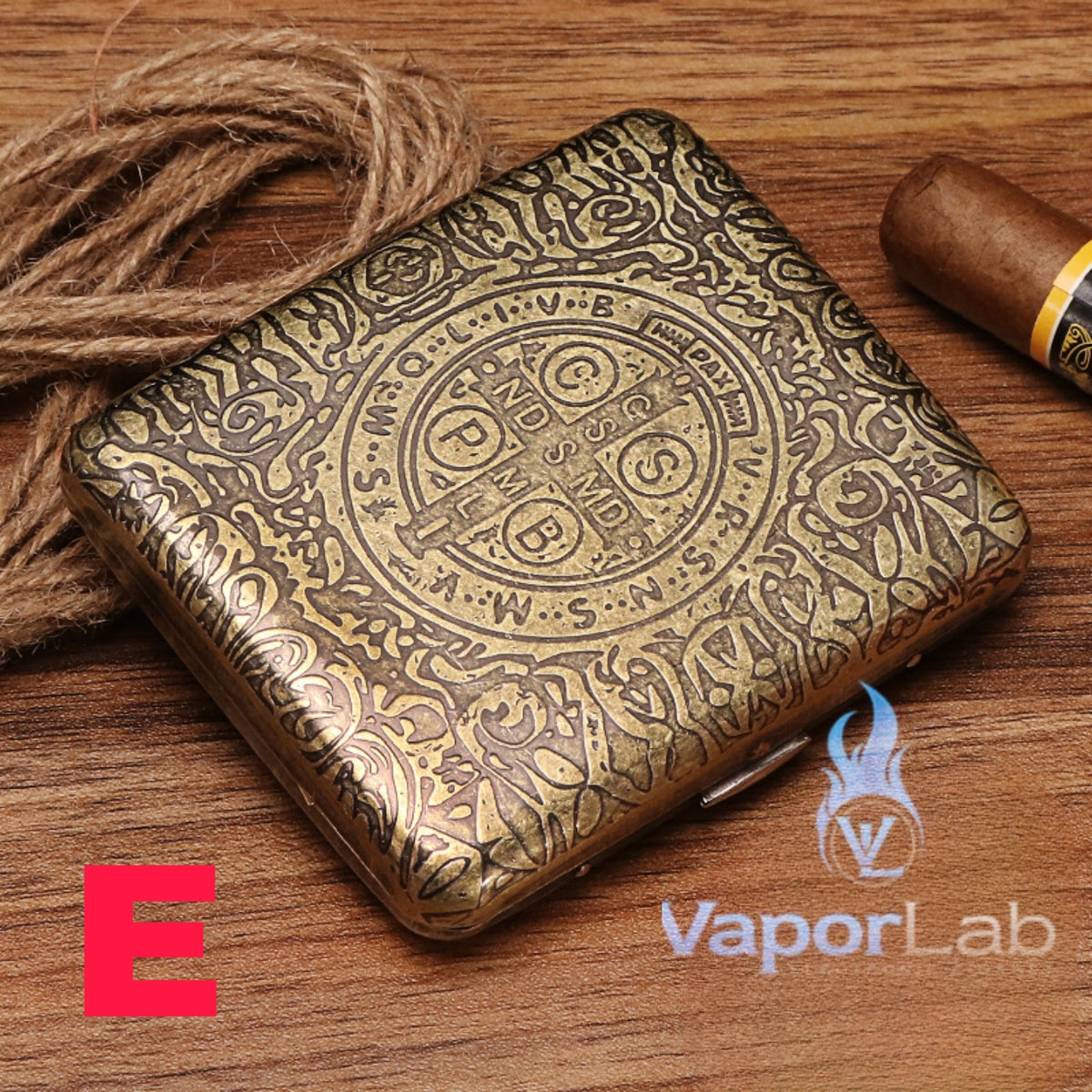 kotak box GUIPAI tempat simpan penyimpanan rokok vintage classic besi copper metal cigarette case large capacity