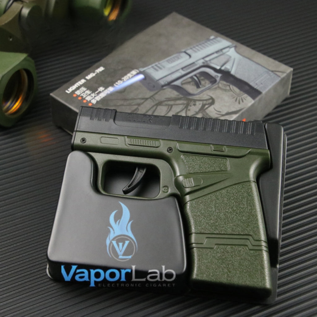 kotak box tempat simpan rokok universal all size plus korek api refillable gas lighter model pistol ELLCRT with cigarette case gun lighter