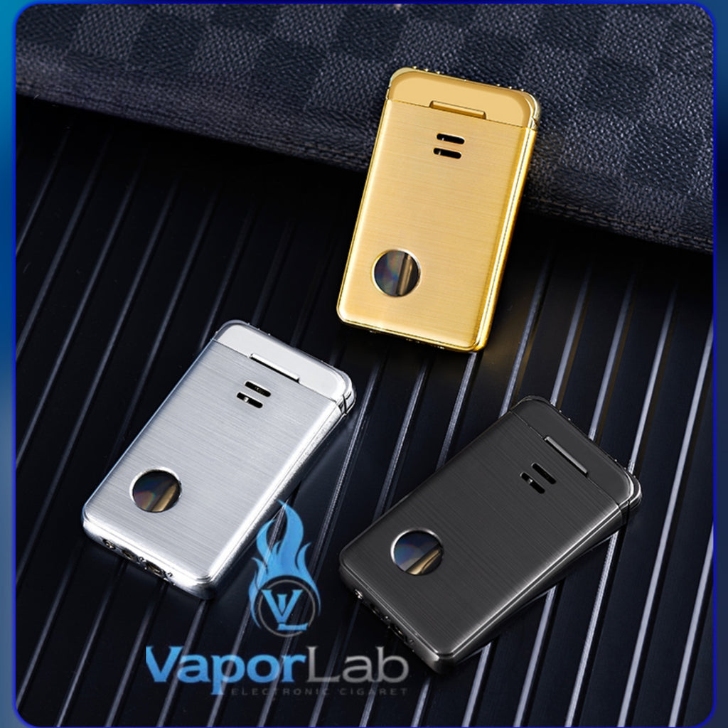 korek api 2in1 bara las dual mode twin jet flame torch refillable gas lighter ada kaca transparant dengan giftbox