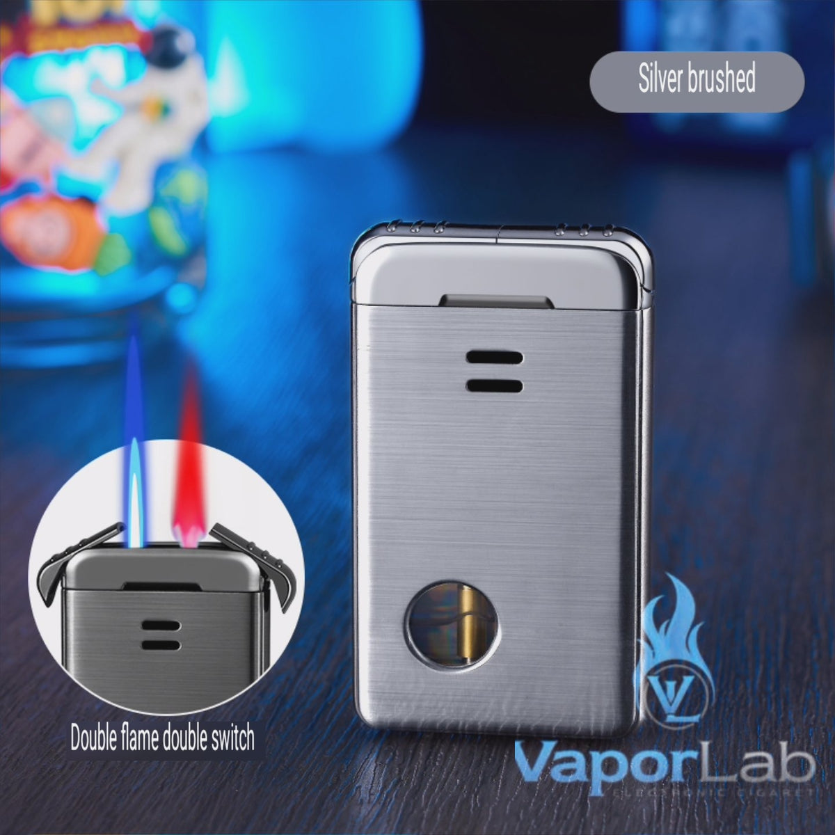 korek api 2in1 bara las dual mode twin jet flame torch refillable gas lighter ada kaca transparant dengan giftbox