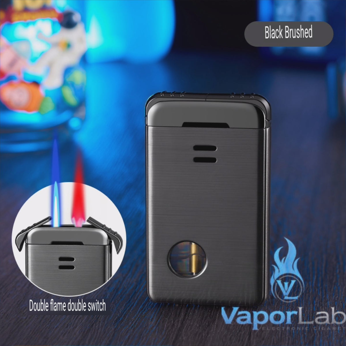korek api 2in1 bara las dual mode twin jet flame torch refillable gas lighter ada kaca transparant dengan giftbox