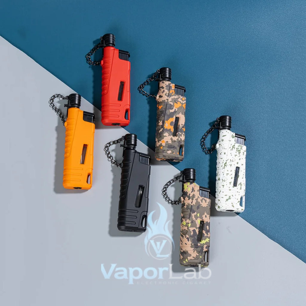 korek api bara las jet torch outdoor camping refillable gas lighter flexible bisa tekuk ada kaca indikator gas