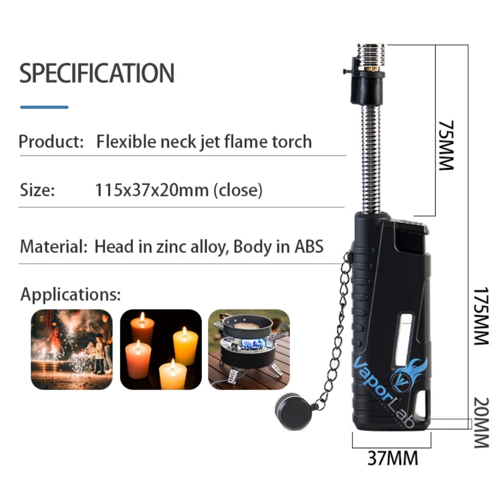korek api bara las jet torch outdoor camping refillable gas lighter flexible bisa tekuk ada kaca indikator gas