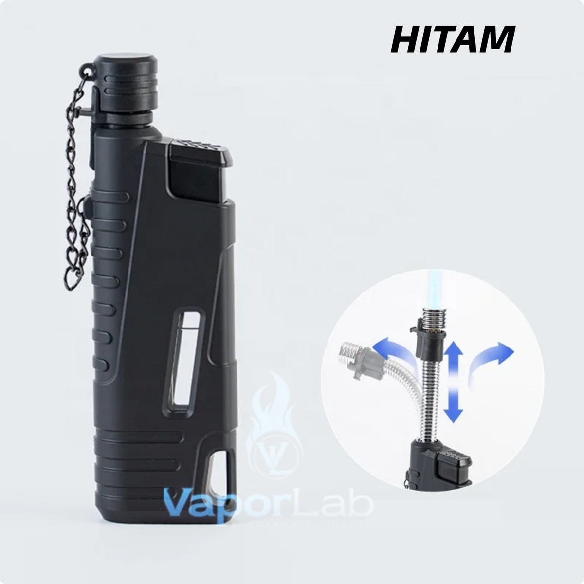 korek api bara las jet torch outdoor camping refillable gas lighter flexible bisa tekuk ada kaca indikator gas
