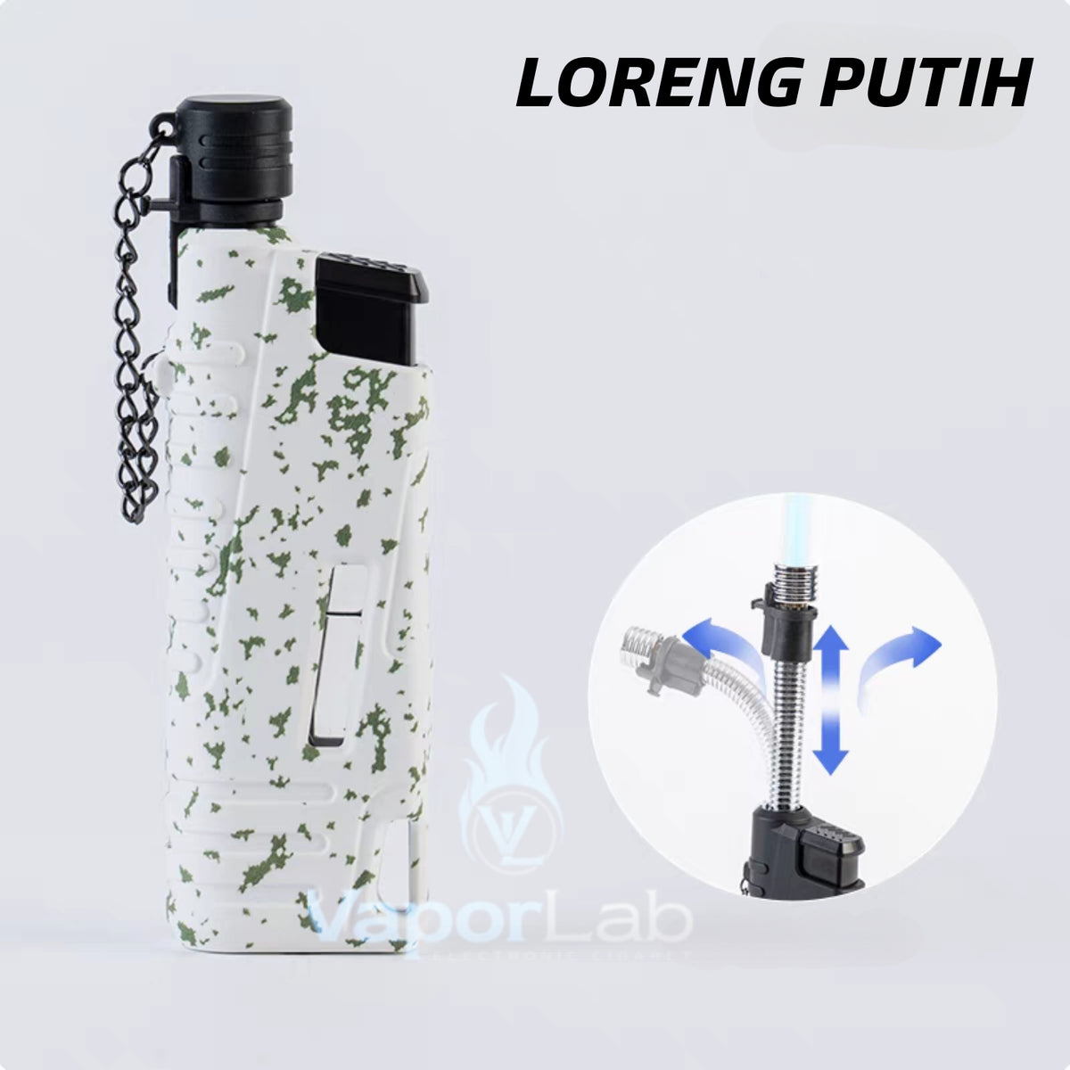 korek api bara las jet torch outdoor camping refillable gas lighter flexible bisa tekuk ada kaca indikator gas