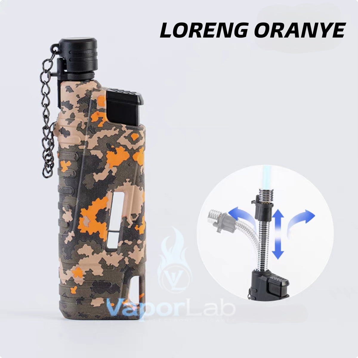 korek api bara las jet torch outdoor camping refillable gas lighter flexible bisa tekuk ada kaca indikator gas