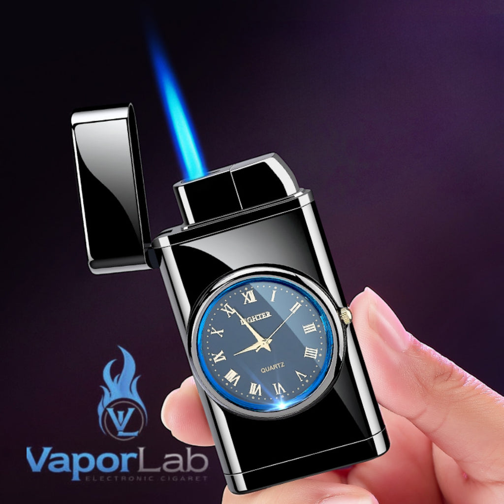korek api gas bisa isi ulang bara las model jam watch refillable gas lighter unik elegant