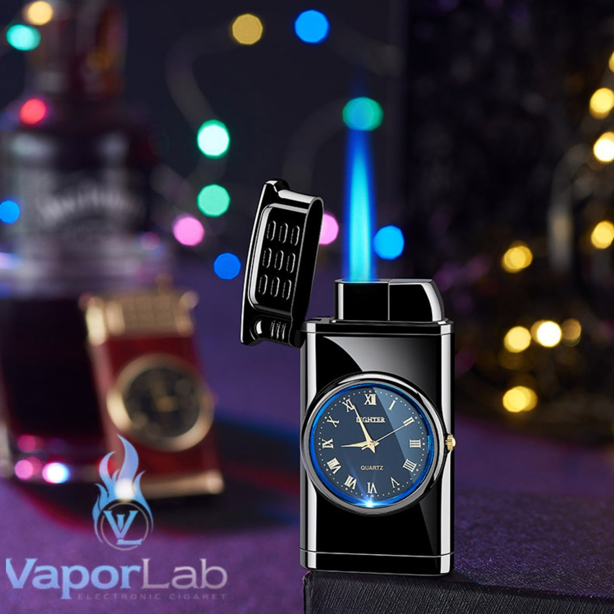 korek api gas bisa isi ulang bara las model jam watch refillable gas lighter unik elegant