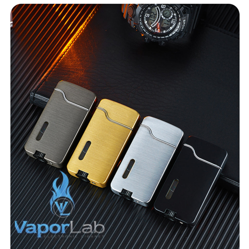 korek api metal dual bara las double flame jet torch refillable gas lighter dengan indikator gas transparant CIGNA