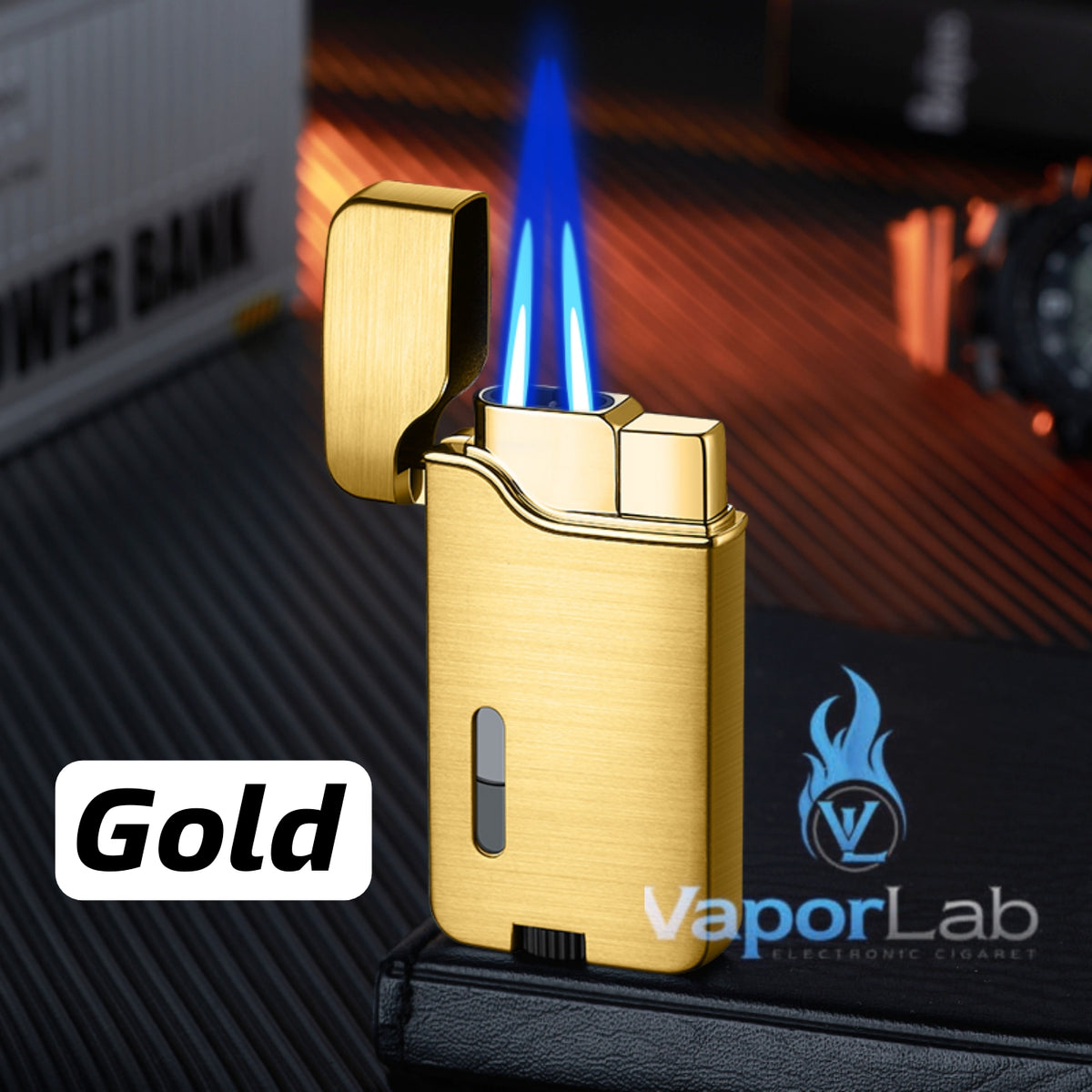 korek api metal dual bara las double flame jet torch refillable gas lighter dengan indikator gas transparant CIGNA