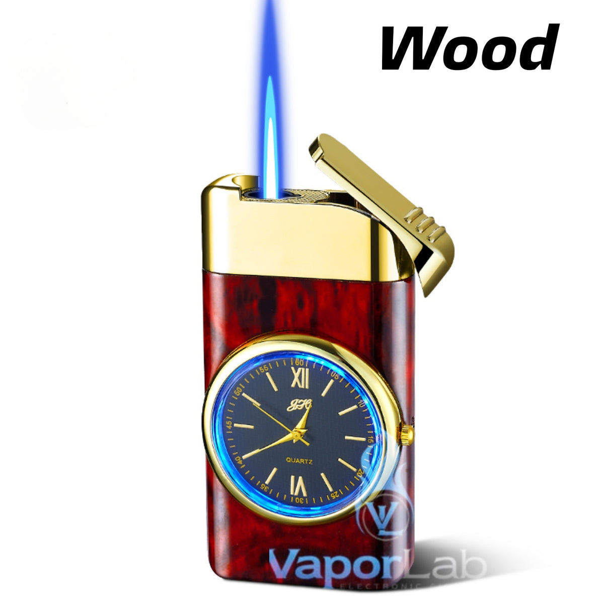 korek api gas isi ulang bara las model jam jet torch watch refillable gas lighter with giftbox