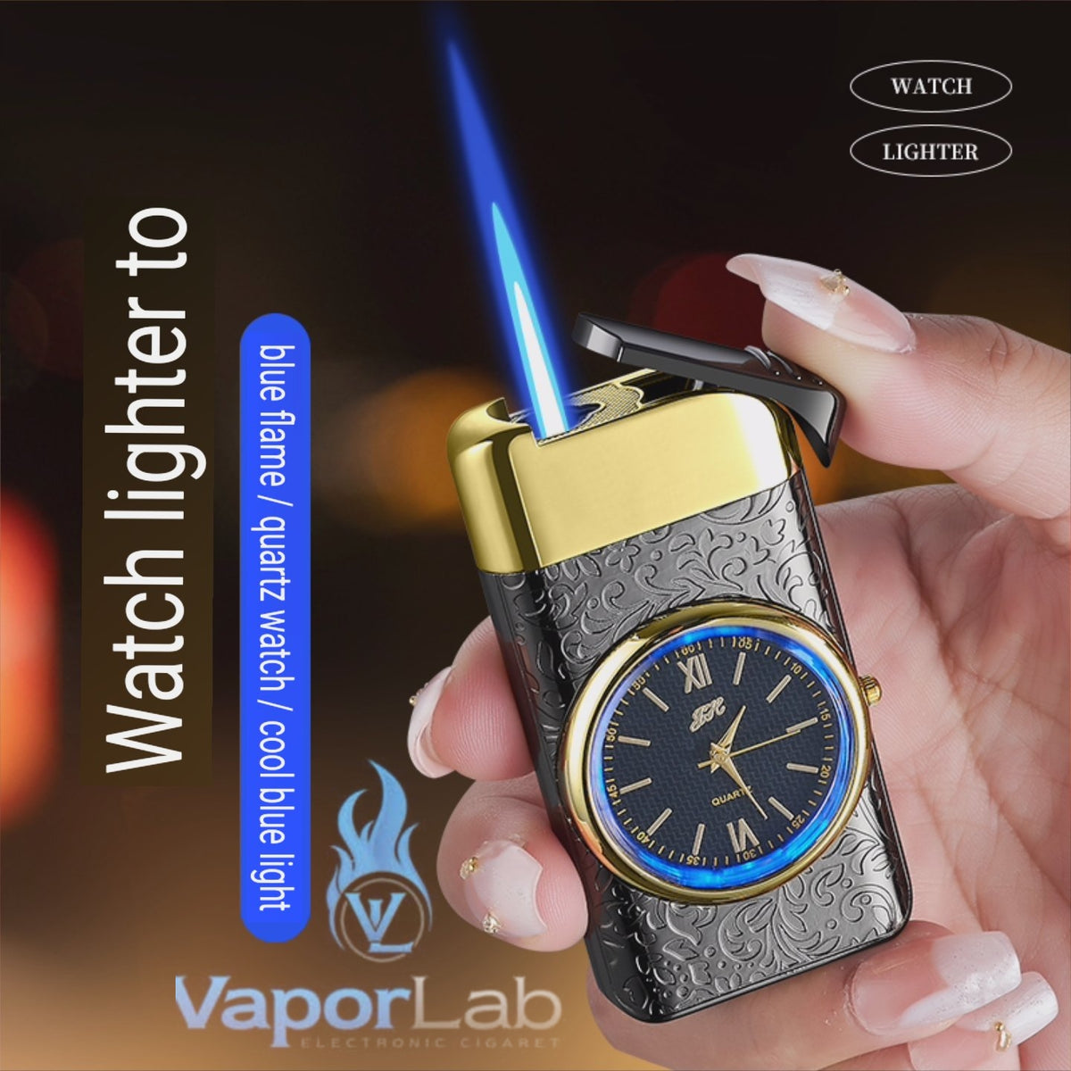korek api gas isi ulang bara las model jam jet torch watch refillable gas lighter with giftbox