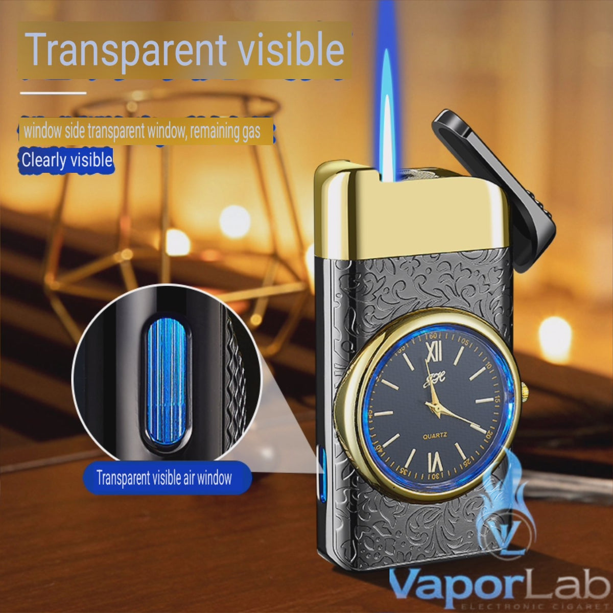 korek api gas isi ulang bara las model jam jet torch watch refillable gas lighter with giftbox