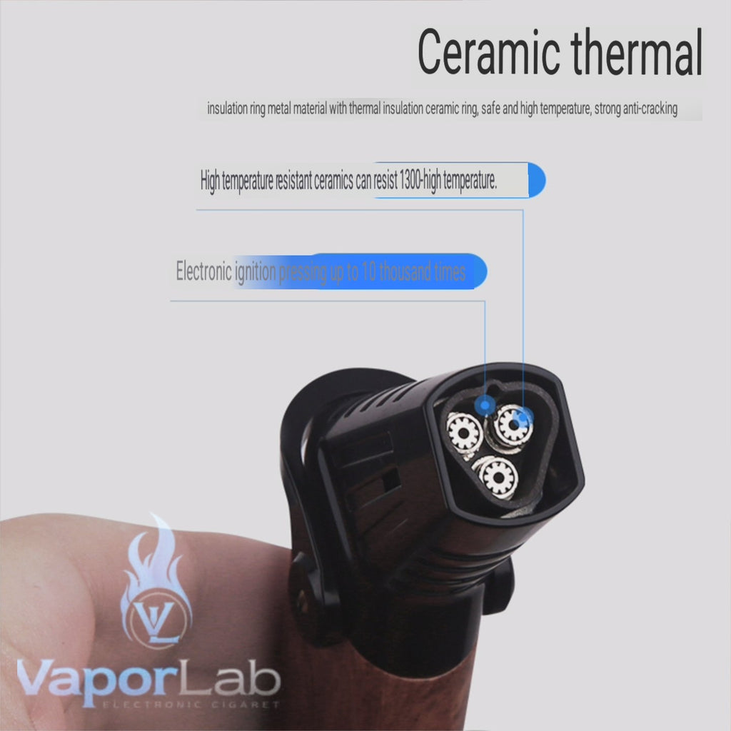 korek api bara las HONEST triple jet flame torch refillable gas cigar lighter with giftbox ada indikator gas