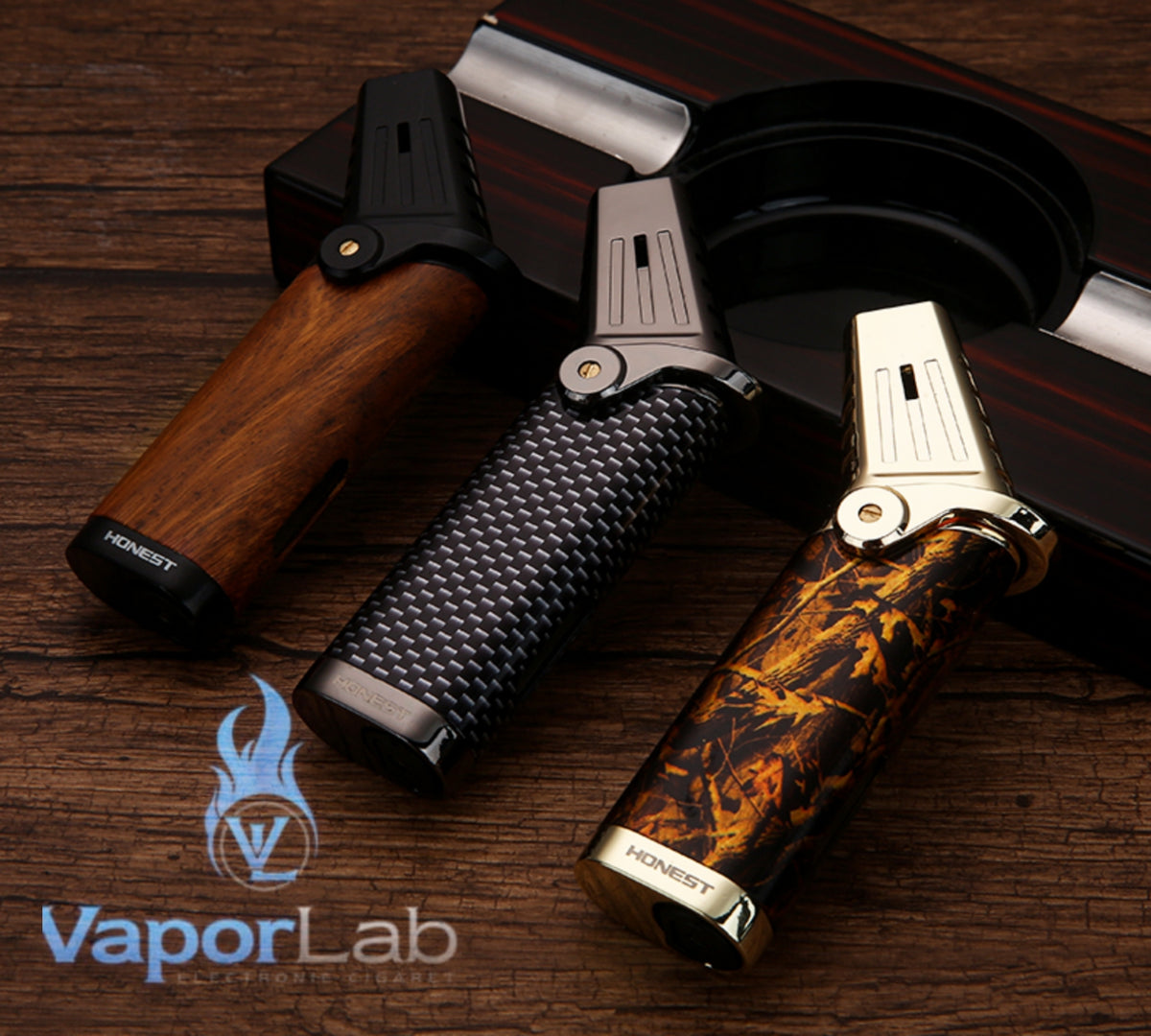 korek api bara las HONEST triple jet flame torch refillable gas cigar lighter with giftbox ada indikator gas
