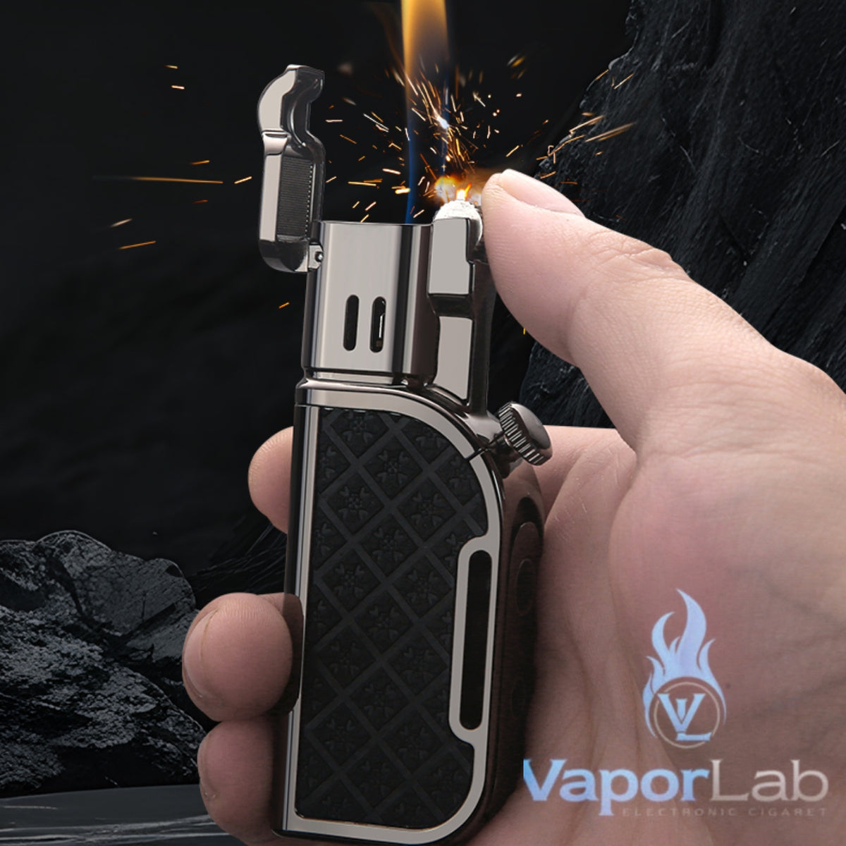 korek api cerutu 2in1 bisa menyala bara las atau api lilin HONEST jet flame gas lighter with gift box ada indikator gas dan cigar hole puncher