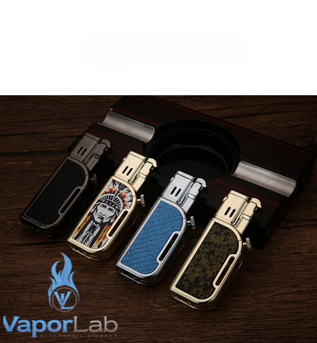 korek api cerutu 2in1 bisa menyala bara las atau api lilin HONEST jet flame gas lighter with gift box ada indikator gas dan cigar hole puncher