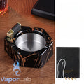 asbak plus korek api minyak auto nyala gesek BONZON bahan besi metal stainless ashtray with oil lighter