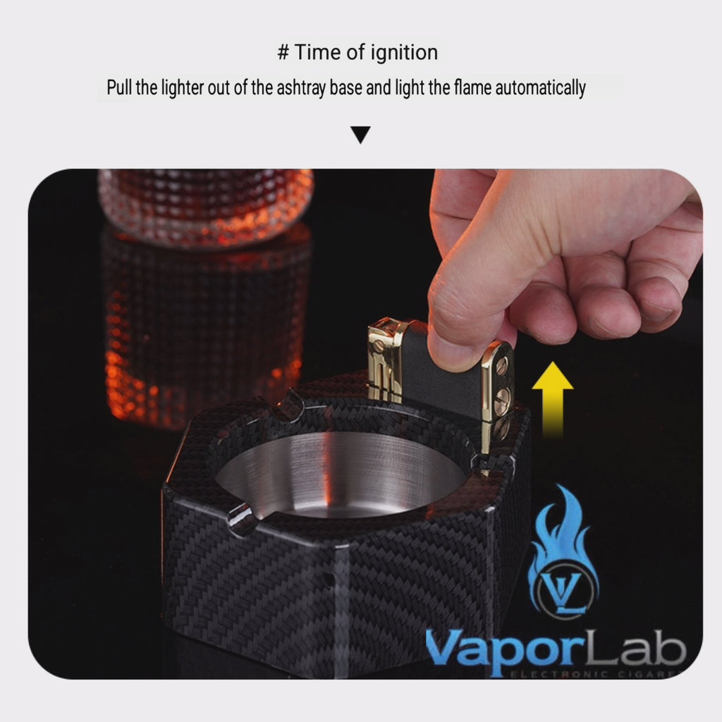 asbak plus korek api minyak auto nyala gesek BONZON bahan besi metal stainless ashtray with oil lighter