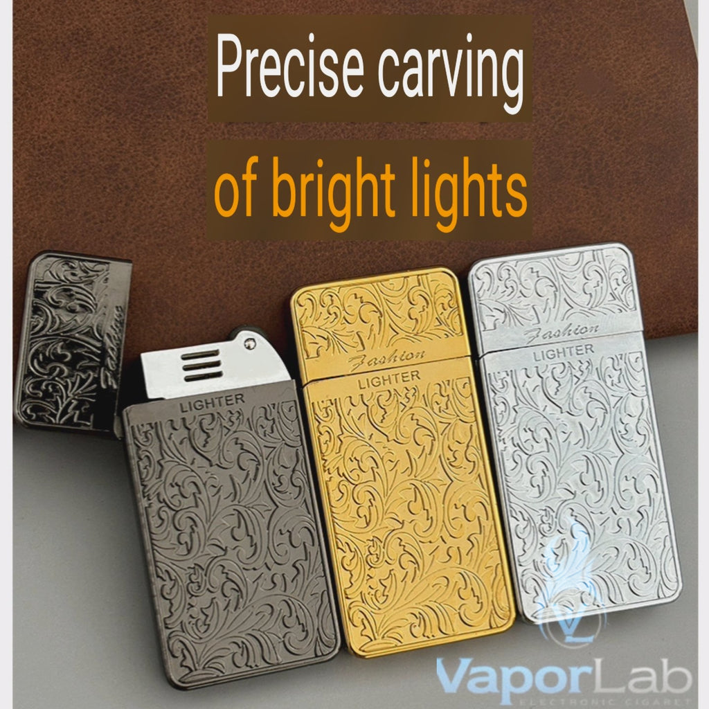 korek api gas pakai roda batu classic refillable gas lighter slim tipis ukiran batik