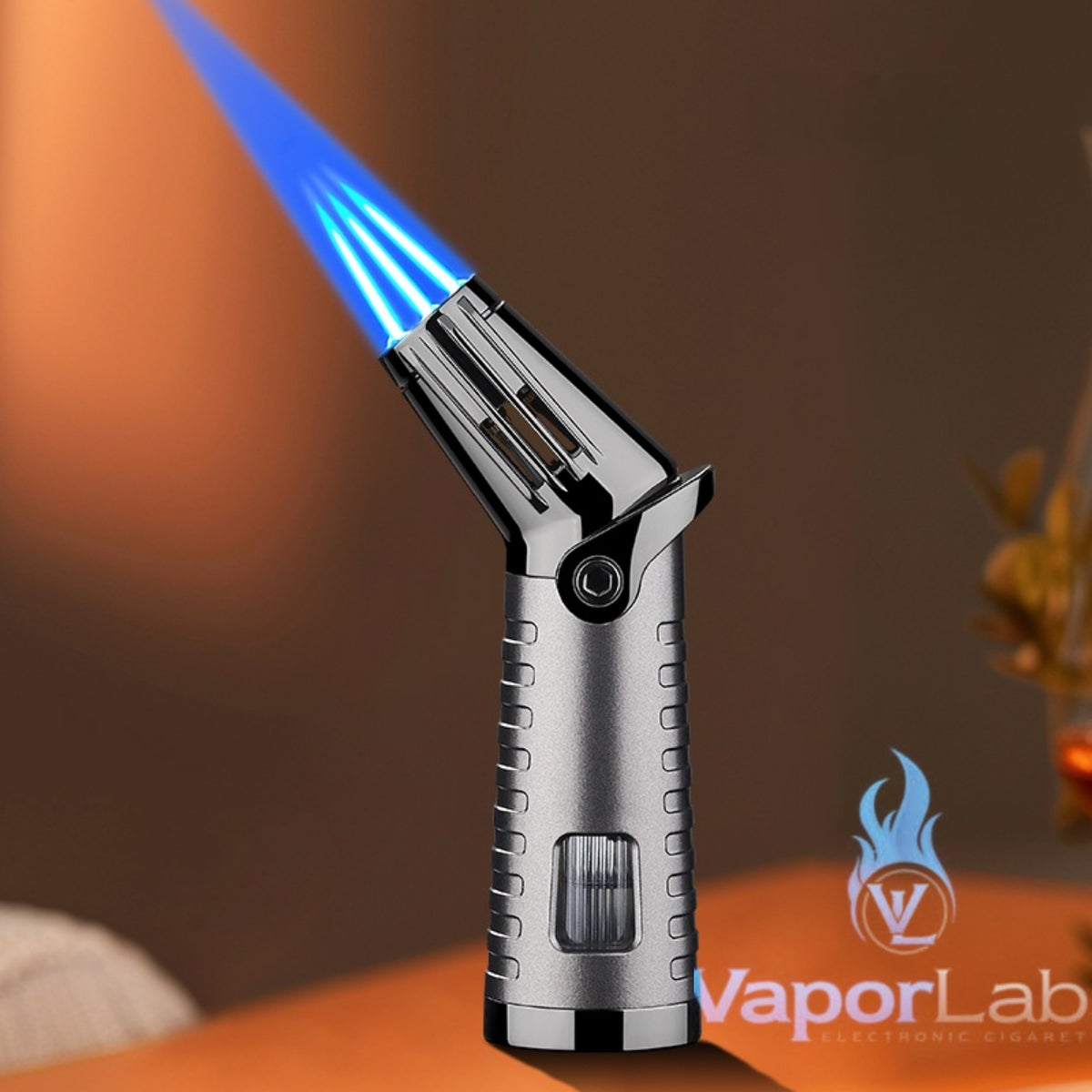korek api bara las triple jet flame torch cocok untuk cerutu refillable gas cigar lighter with gift box ada indikator kaca gas