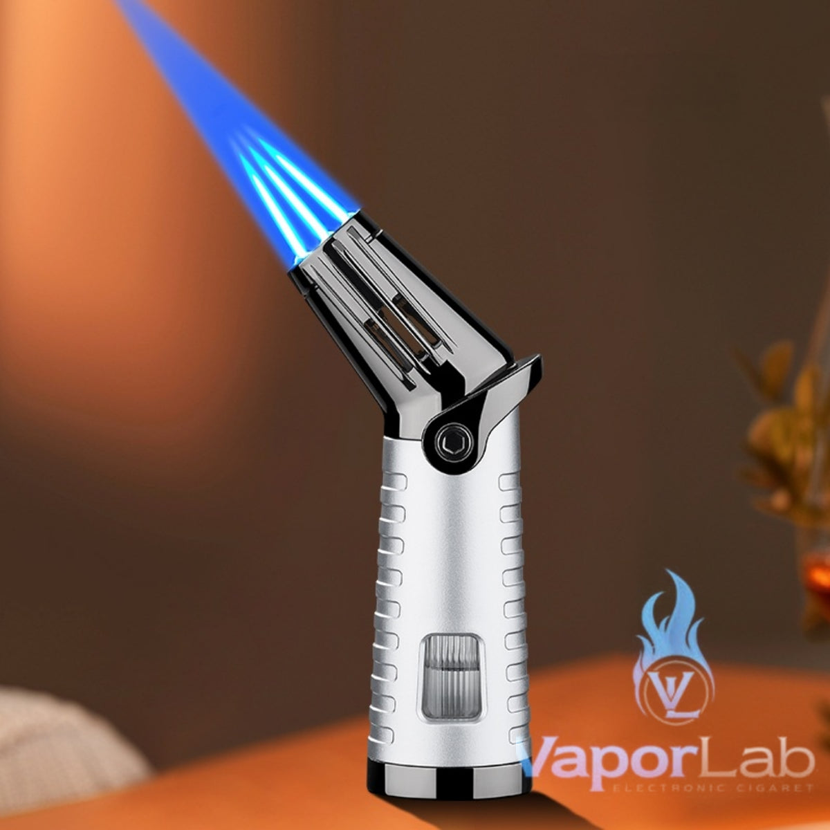 korek api bara las triple jet flame torch cocok untuk cerutu refillable gas cigar lighter with gift box ada indikator kaca gas