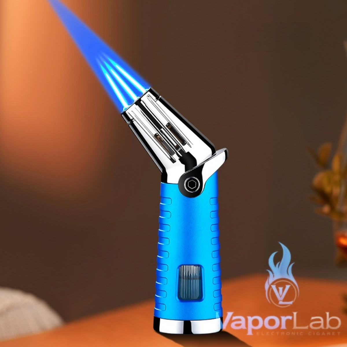 korek api bara las triple jet flame torch cocok untuk cerutu refillable gas cigar lighter with gift box ada indikator kaca gas
