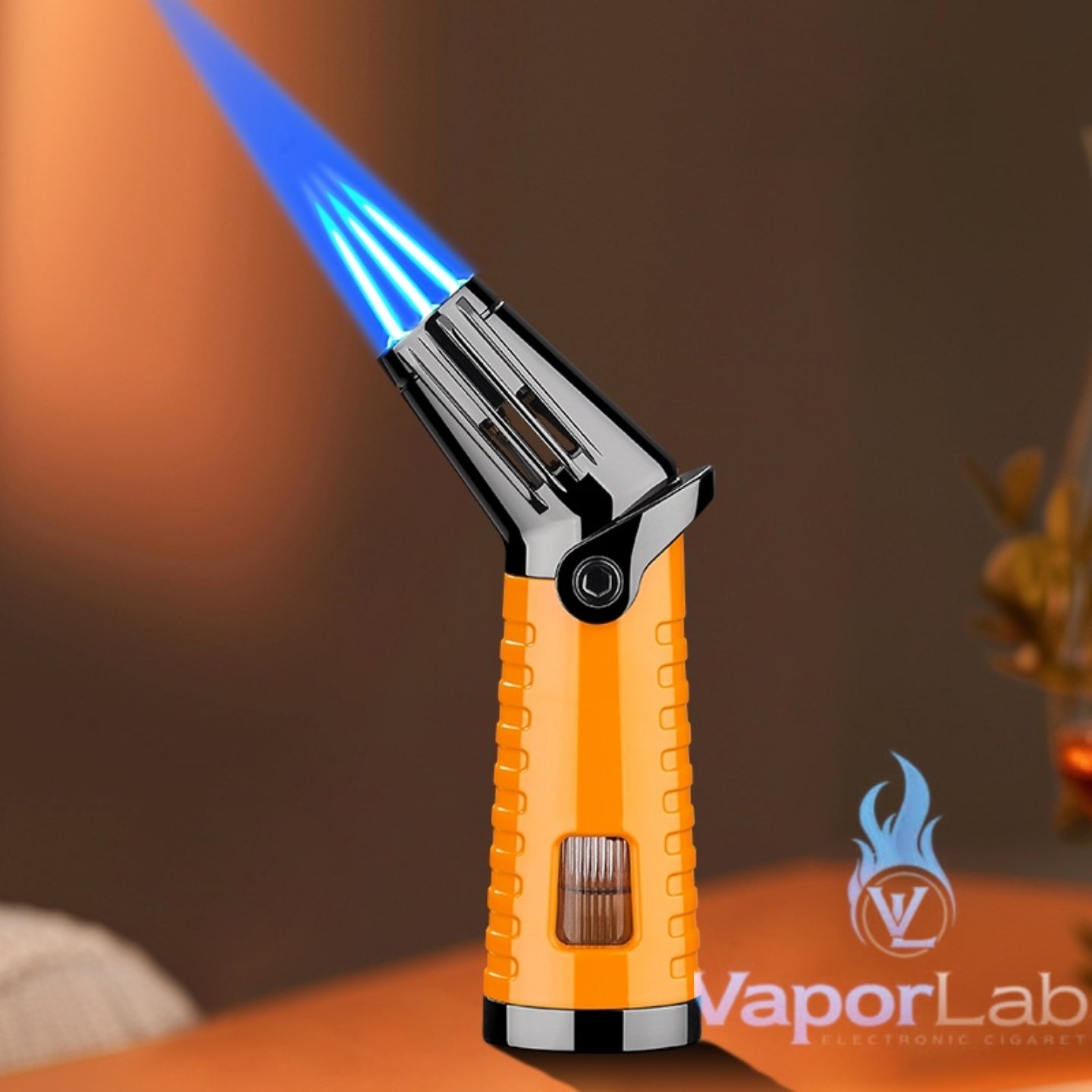 korek api bara las triple jet flame torch cocok untuk cerutu refillable gas cigar lighter with gift box ada indikator kaca gas