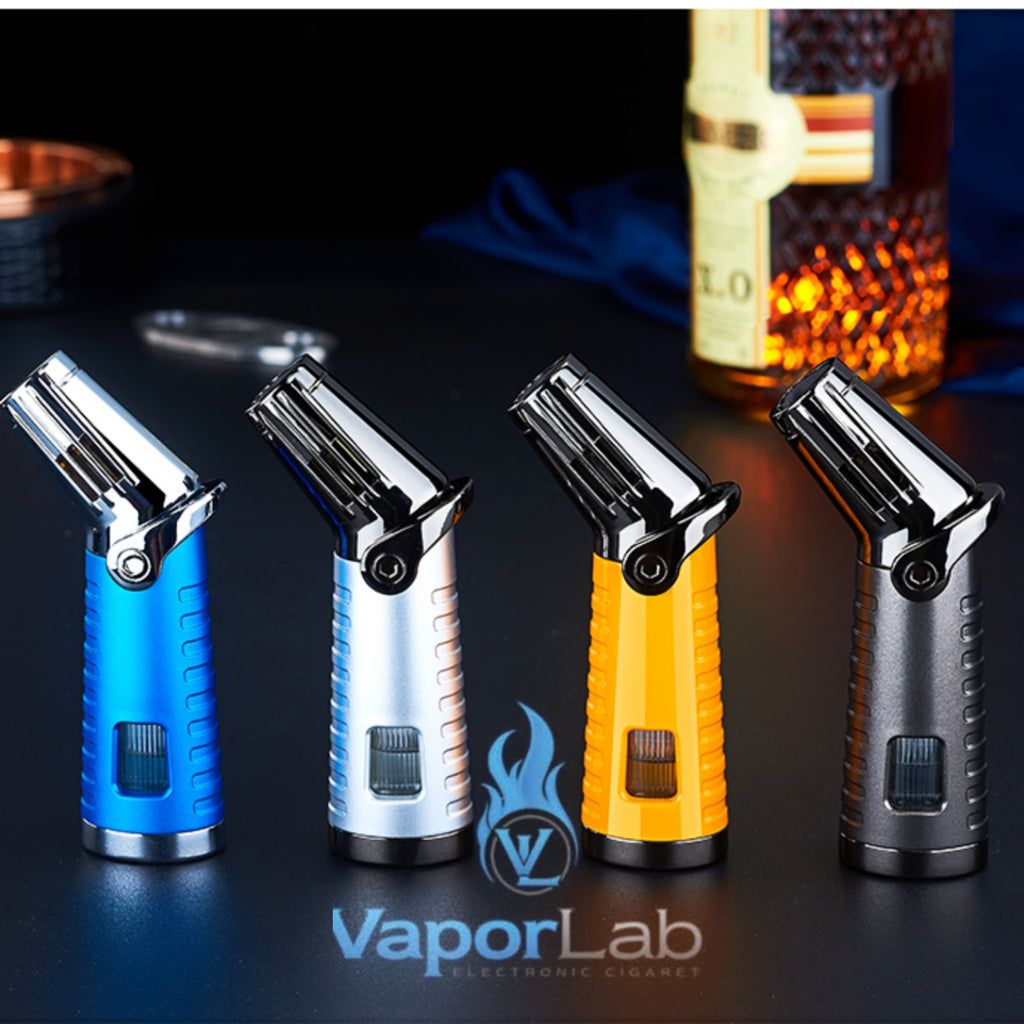 korek api bara las triple jet flame torch cocok untuk cerutu refillable gas cigar lighter with gift box ada indikator kaca gas
