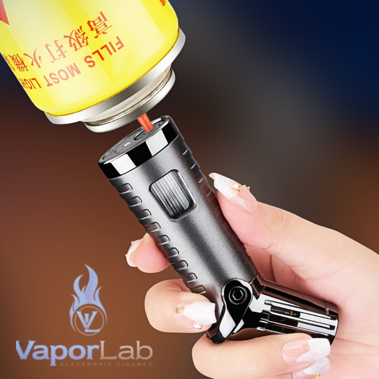 korek api bara las triple jet flame torch cocok untuk cerutu refillable gas cigar lighter with gift box ada indikator kaca gas
