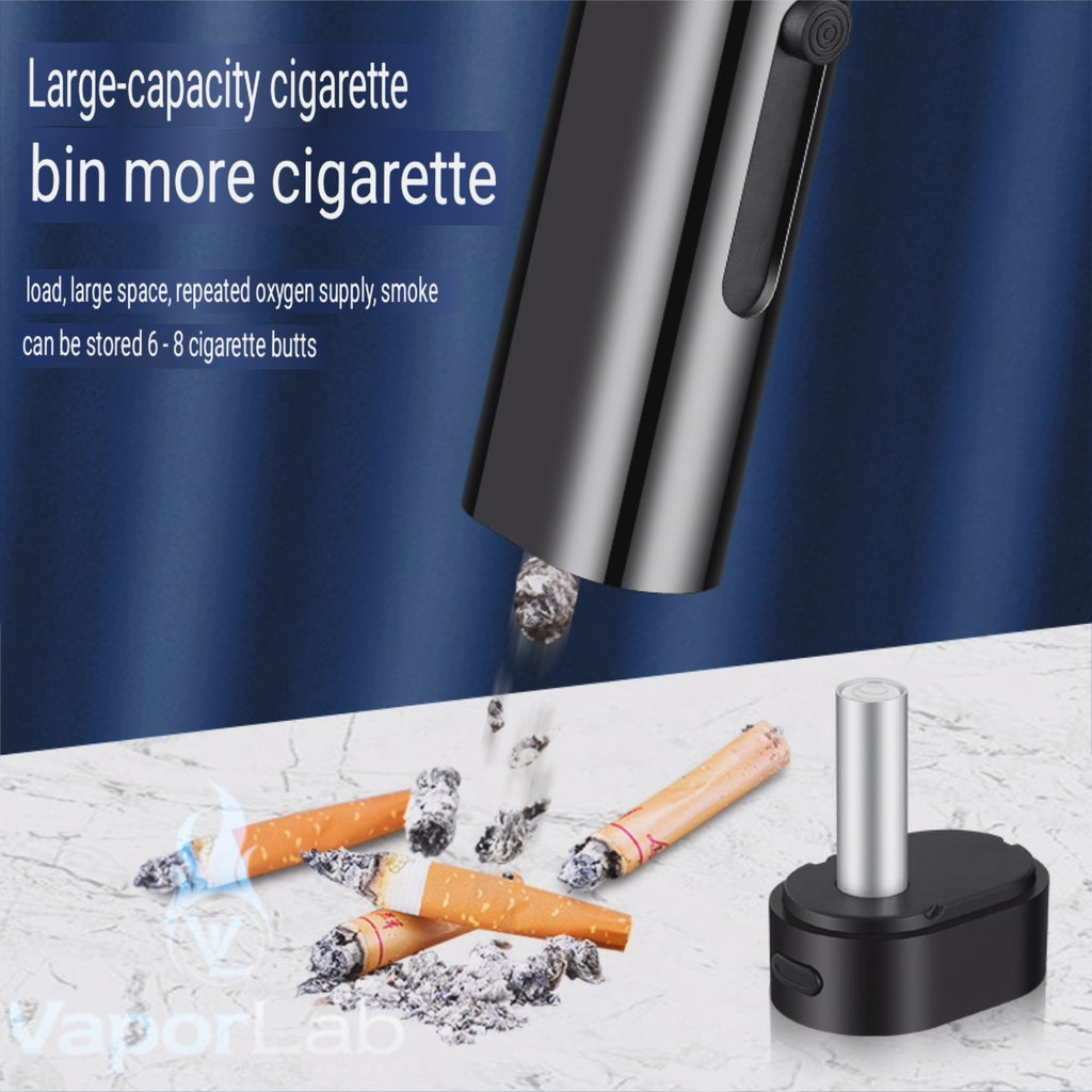 asbak portable holder untuk rokok plus korek api elektrik usb charger lighter handheld portable cigarette ashtray anti messy with rechargeable electric lighter 3125