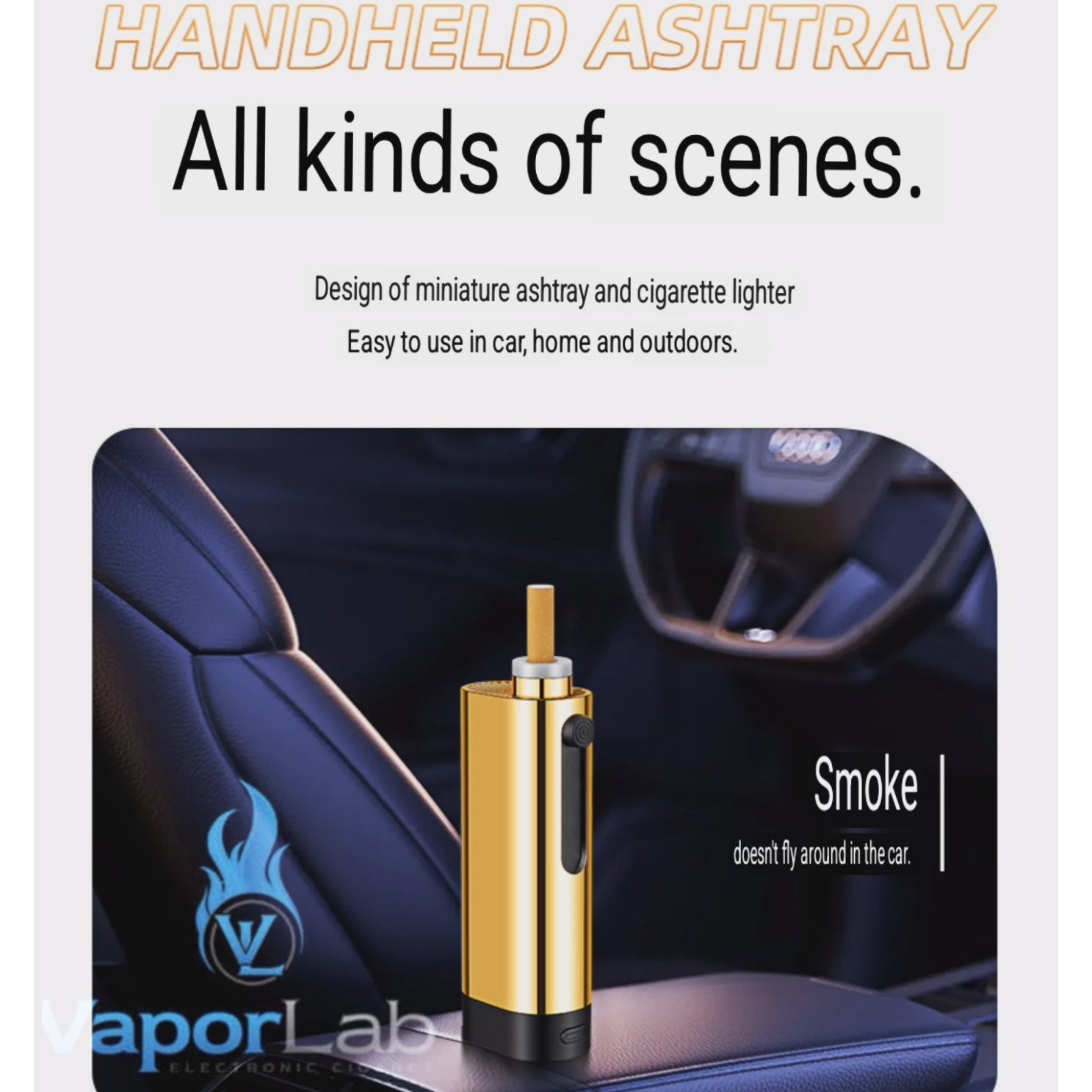 asbak portable holder untuk rokok plus korek api elektrik usb charger lighter handheld portable cigarette ashtray anti messy with rechargeable electric lighter 3125