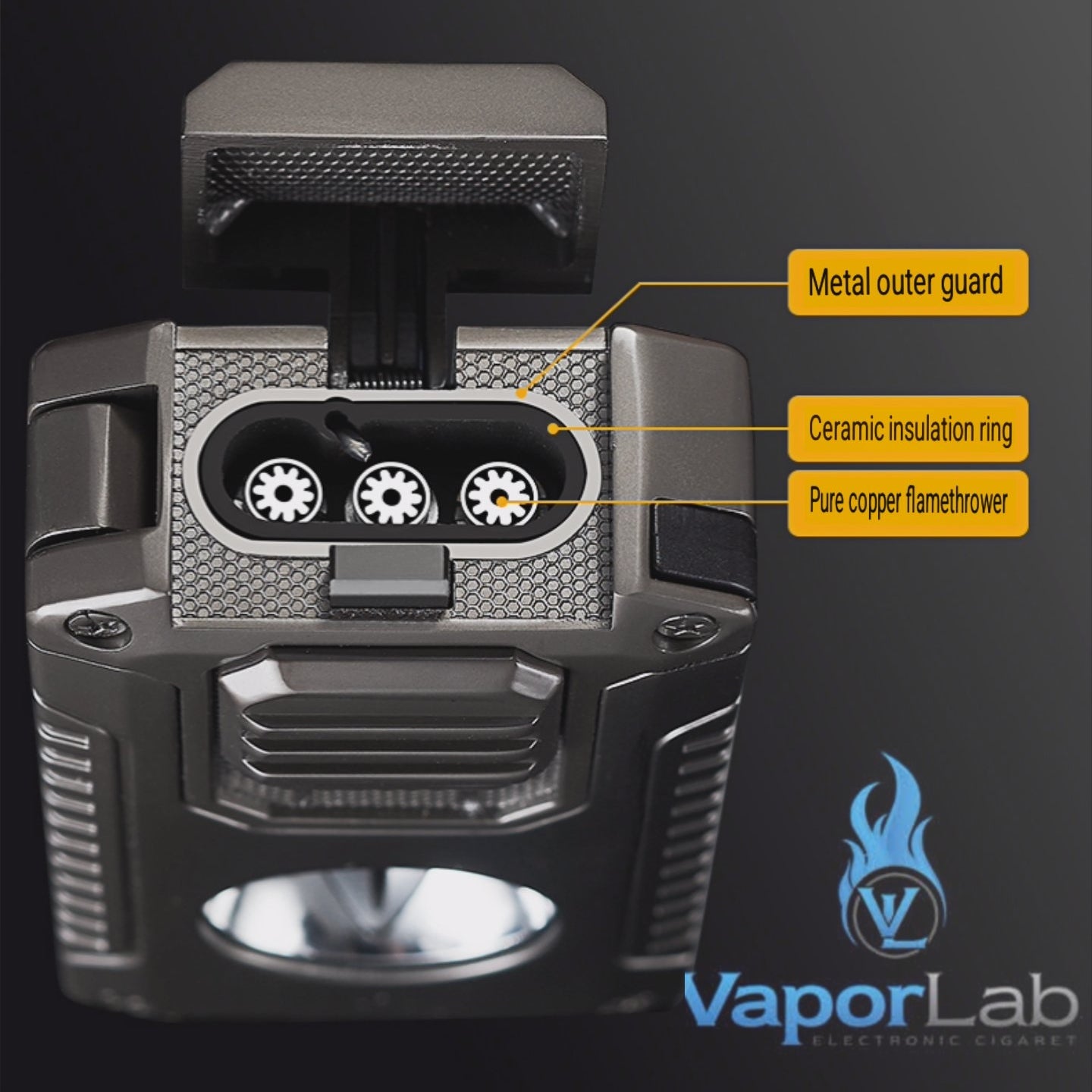 korek api triple bara las multi fungsi dengan pemotong cerutu cigar cutter puncher holder triple jet torch Reffillable gas lighter dengan kaca indikator gas