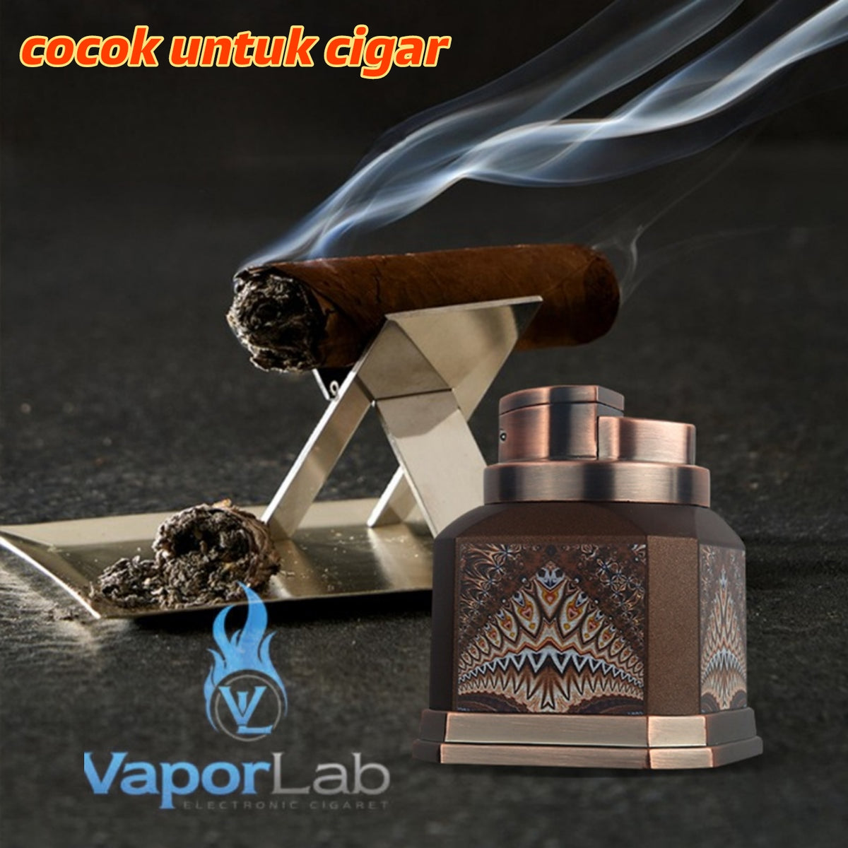 korek api pajangan di meja bara las HONEST 3130 desktop quadruple strong jet flame torch refillable gas lighter cocok untuk cigar cerutu