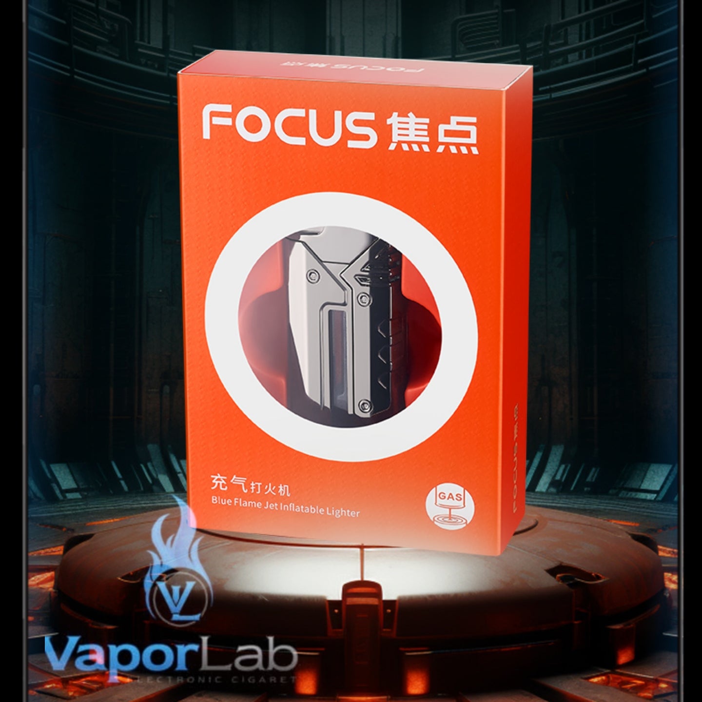 korek api bara las FOCUS with cool LED modern jet torch windproof metal lighter unik cyberpunk visible transparant gas indikator