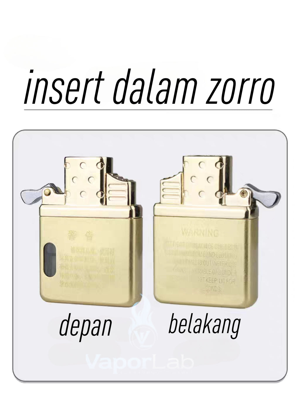 insert dalaman merk zorro original dengan korek api bara las untuk pengganti korek api model sipo replacement insert with refillable gas jet torch lighter