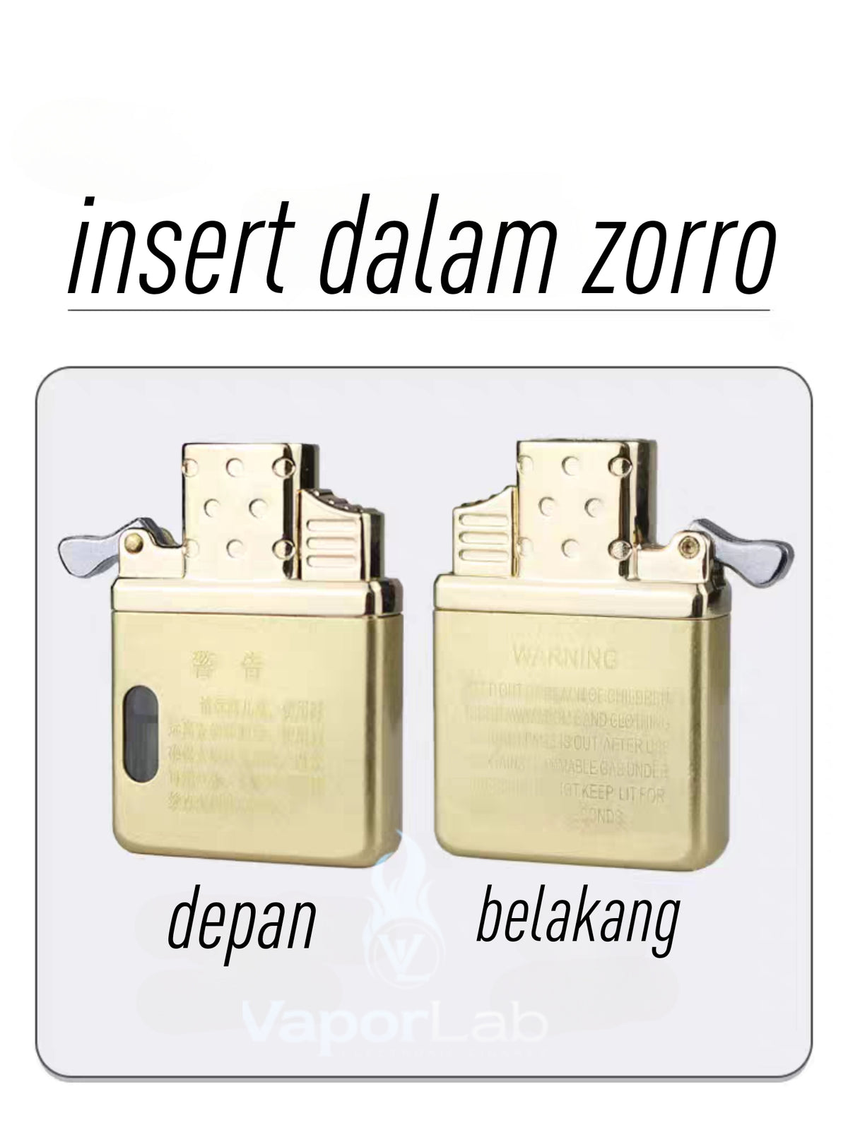 insert dalaman merk zorro original dengan korek api bara las untuk pengganti korek api model sipo replacement insert with refillable gas jet torch lighter
