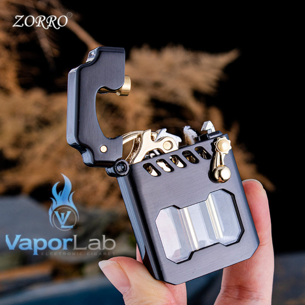 korek api zorro 786 pakai sumbu minyak classic vintage retro oil kerosene lighter with giftbox and transparant glass tank