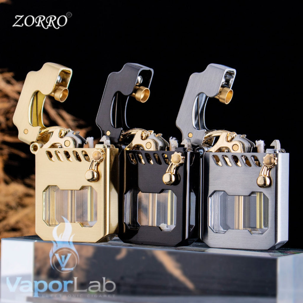korek api zorro 786 pakai sumbu minyak classic vintage retro oil kerosene lighter with giftbox and transparant glass tank