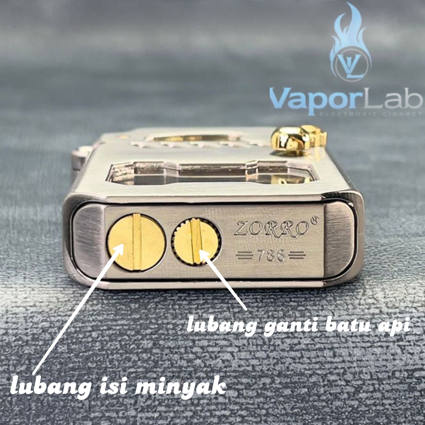 korek api zorro 786 pakai sumbu minyak classic vintage retro oil kerosene lighter with giftbox and transparant glass tank