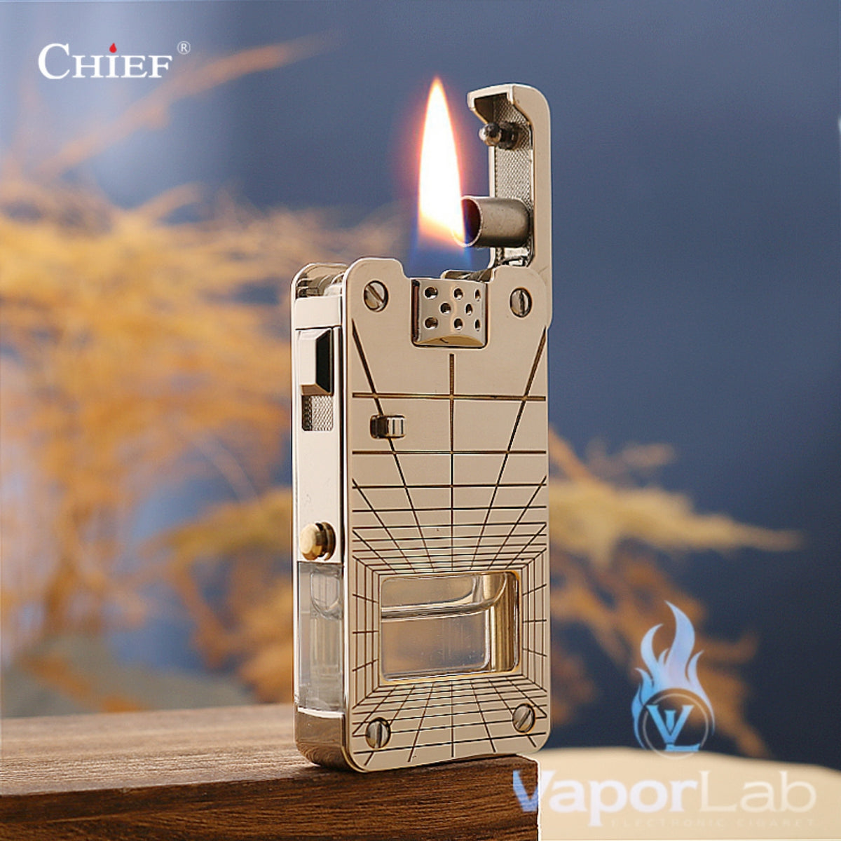 korek api sumbu minyak premium vintage oil kerosene metal lighter CHIEF 705 windproof with giftbox