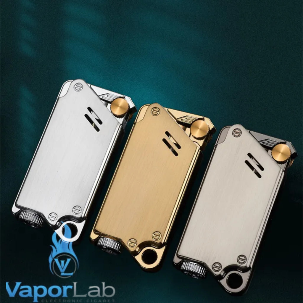 korek api roda bara las FOCUS modern jet torch metal refillable gas lighter unik cyberpunk slim with gift box
