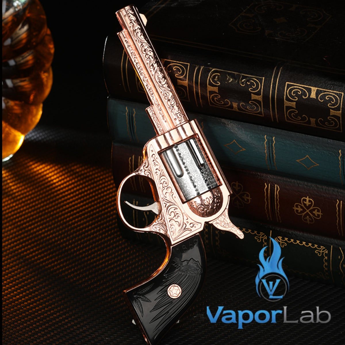 korek api bara las model pistol revolver ukiran antik cowboy mini jet flame gun windproof lighter display