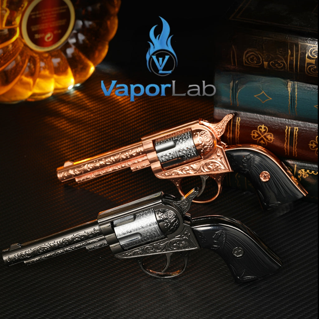 korek api bara las model pistol revolver ukiran antik cowboy mini jet flame gun windproof lighter display