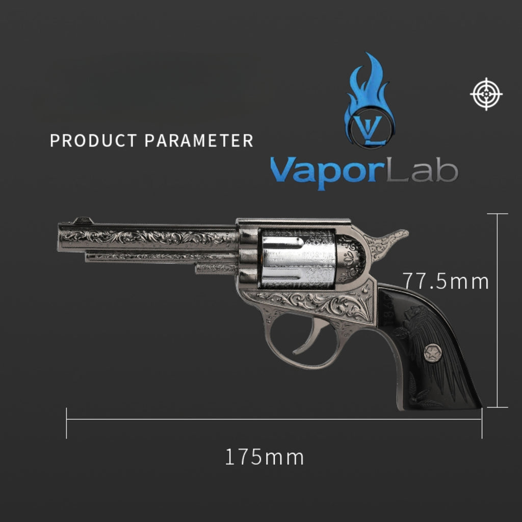 korek api bara las model pistol revolver ukiran antik cowboy mini jet flame gun windproof lighter display